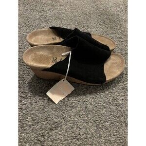 Birkenstock Papillio Namica Sandal Wedge Size EU 42 US 11 Black Suede *FLAW*